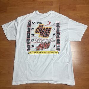 Vintage Y2K 2006 Nascar Miami 400 White Shirt Size XL with Drivers on Back